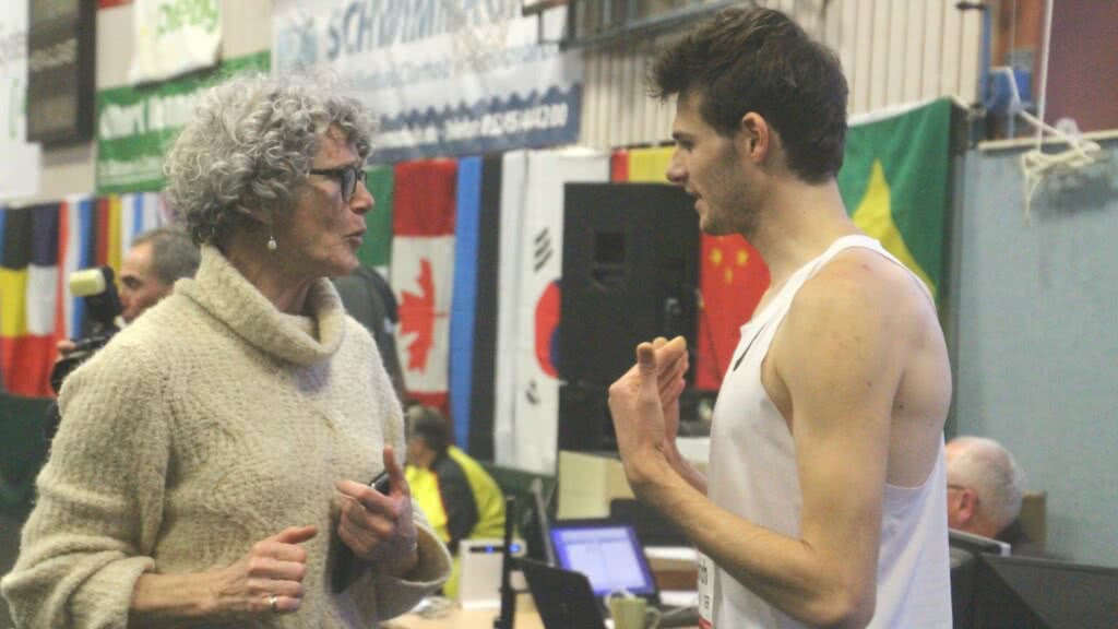 Falk Wendrich mit Trainerin Brigitte Kurschilgen